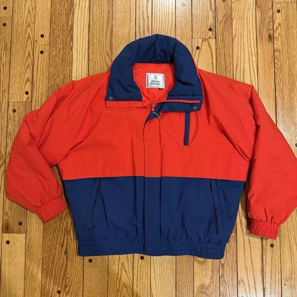 Vintage Alpine Designs Gore-Tex Jacket Mens Medium Red Blue Ski Coat Retro 90s - Picture 1 of 14